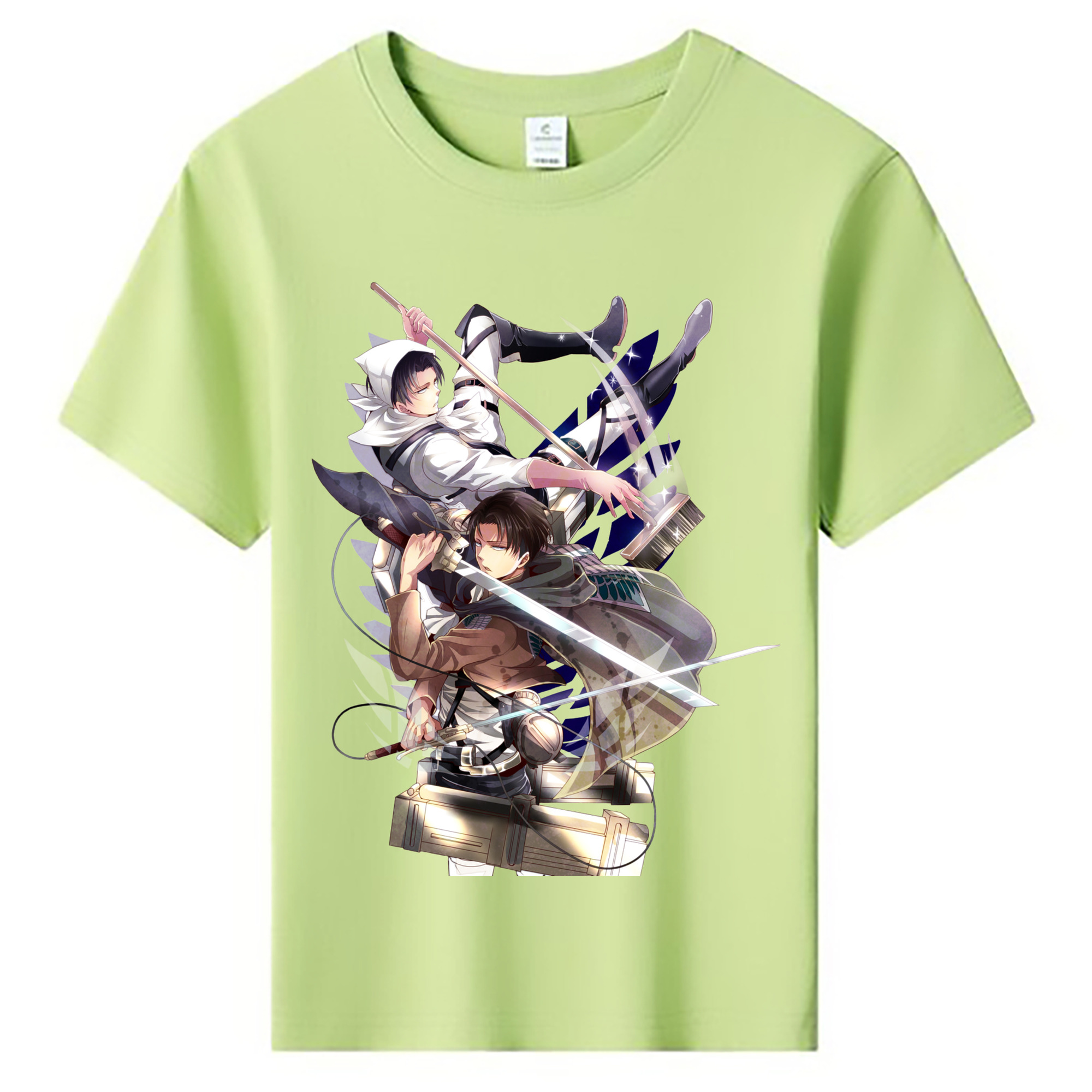 （画像用） 進撃の巨人 リヴァイ·アッカーマン Attack on Titan Levi Ackerman 綿100％キッズTシャツ（フロントプリント）